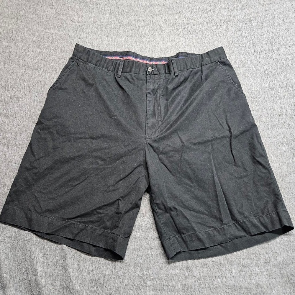 Polo Golf Ralph Lauren Shorts Mens 40 Black Cotton Flat Front Classic Logo - Picture 2 of 8